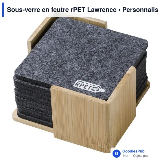 Sous-verre personnalisable en feutre rPET avec logo - Lawrence - Image 6
