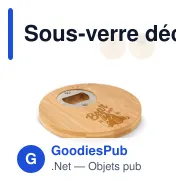 Sous-verre décapsuleur personnalisable en bambou et inox avec logo - Bambou - Miniature 1