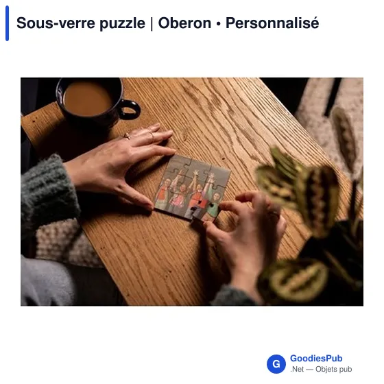 Sous-verre puzzle personnalisable avec logo | Oberon - Image 2