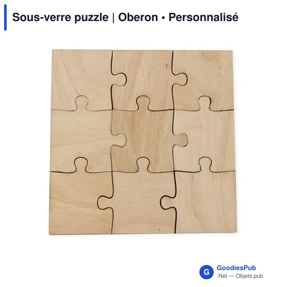 Sous-verre puzzle personnalisable avec logo | Oberon - Image 12