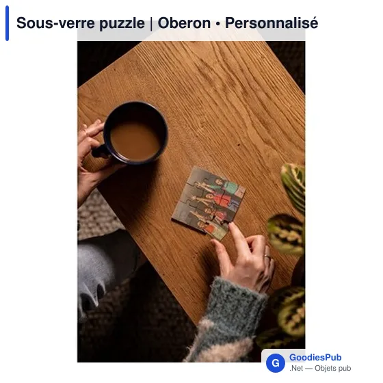 Sous-verre puzzle personnalisable avec logo | Oberon - Image 3