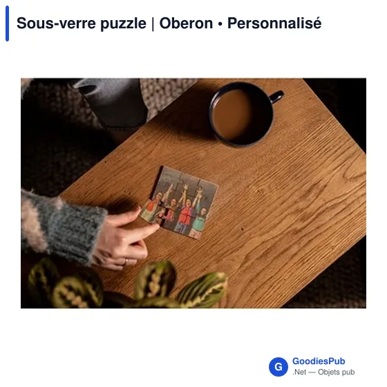 Sous-verre puzzle personnalisable avec logo | Oberon - Image 4