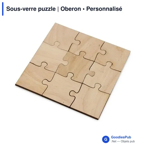 Sous-verre puzzle personnalisable avec logo | Oberon - Image 5