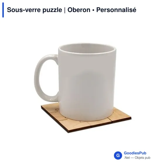 Sous-verre puzzle personnalisable avec logo | Oberon - Image 8