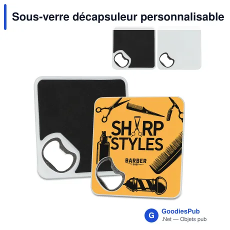 Sous-verre décapsuleur personnalisable en ABS recyclé avec logo - R-ABS