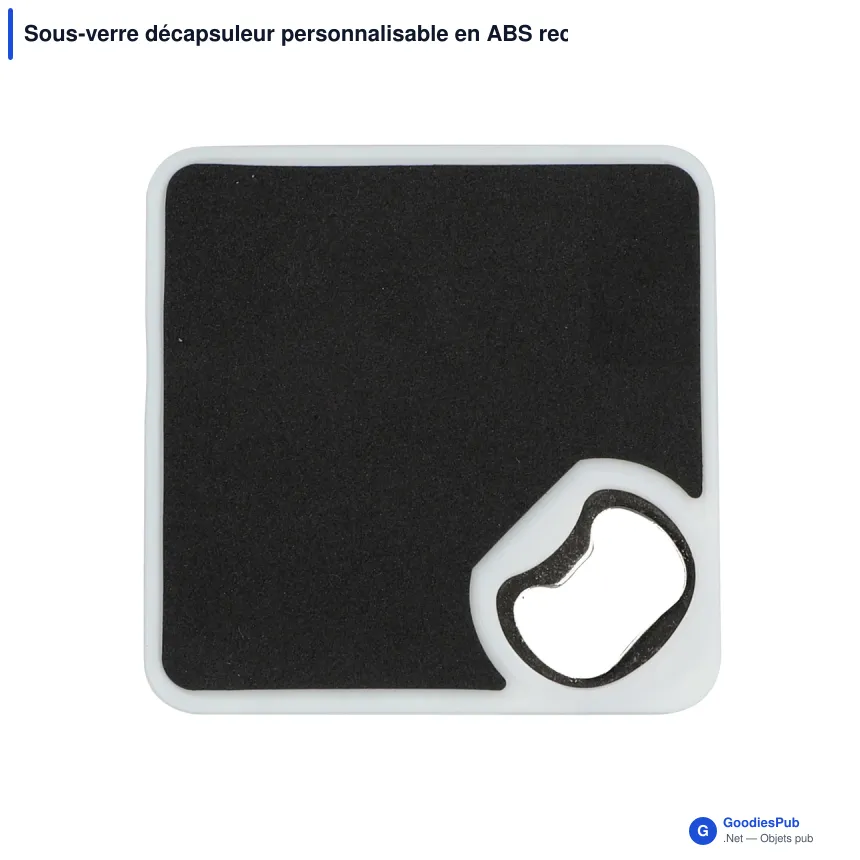 Sous-verre décapsuleur personnalisable en ABS recyclé avec logo - R-ABS - Image 2