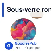 Sous-verre rond personnalisable en liège naturel avec logo - Liège - Miniature 1