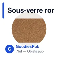 Sous-verre rond personnalisable en liège naturel avec logo - Liège - Miniature 2