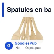 Spatules en bambou personnalisables avec logo - Benny - Miniature 1