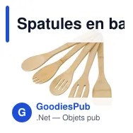 Spatules en bambou personnalisables avec logo - Benny - Miniature 2