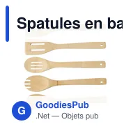Spatules en bambou personnalisables avec logo - Benny - Miniature 3