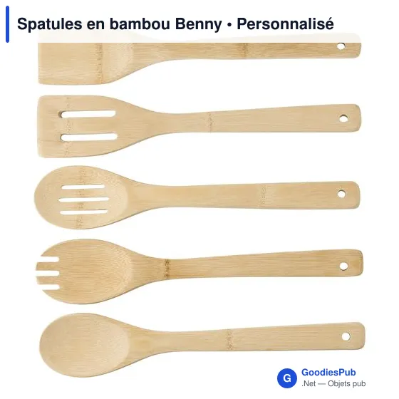 Spatules en bambou personnalisables avec logo - Benny - Image 3