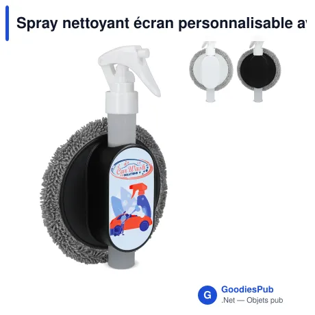 Spray nettoyant écran personnalisable avec chiffon 2 en 1 avec logo - Clean