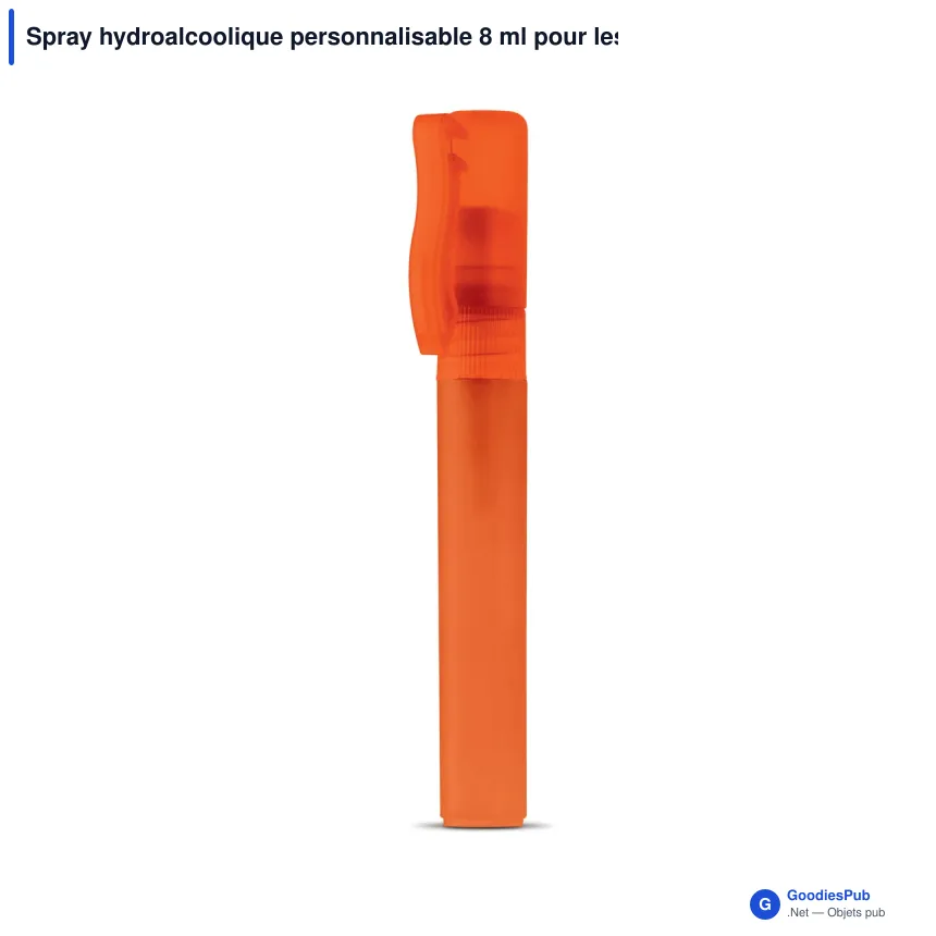 Spray hydroalcoolique personnalisable 8 ml pour les mains avec logo - Pocket - Image 2