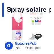 Spray solaire personnalisable SPF 30 format 10 ml avec logo - Spray plat - Miniature 1