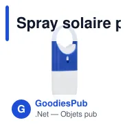 Spray solaire personnalisable SPF 30 format 10 ml avec logo - Spray plat - Miniature 2