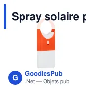 Spray solaire personnalisable SPF 30 format 10 ml avec logo - Spray plat - Miniature 3
