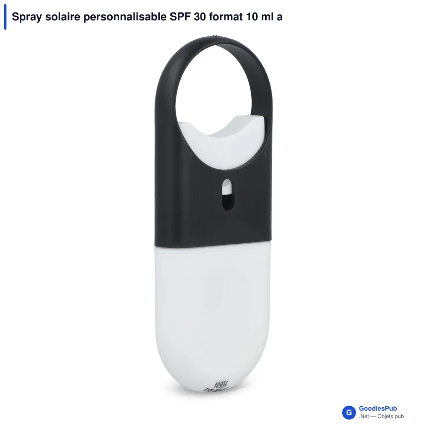 Spray solaire personnalisable SPF 30 format 10 ml avec logo - Spray plat - Image 6