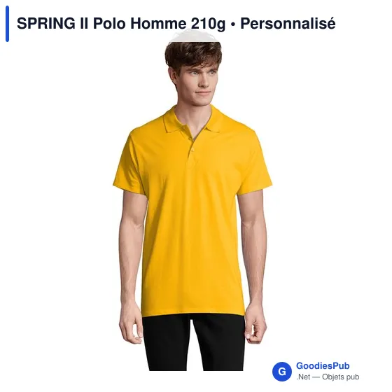 SPRING II Polo Homme 210g - Image 4
