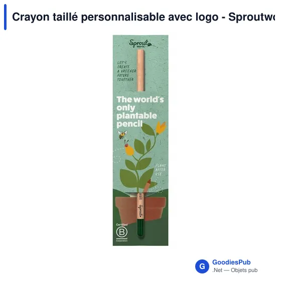 Crayon taillé personnalisable avec logo - Sproutworld Sharpened Pencil - Image 5