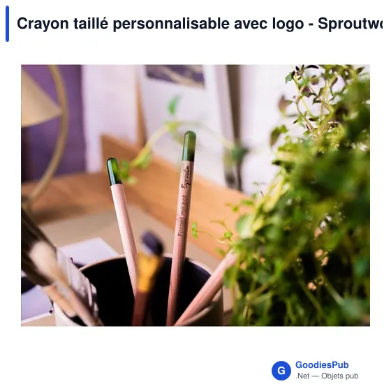 Crayon taillé personnalisable avec logo - Sproutworld Sharpened Pencil - Image 9