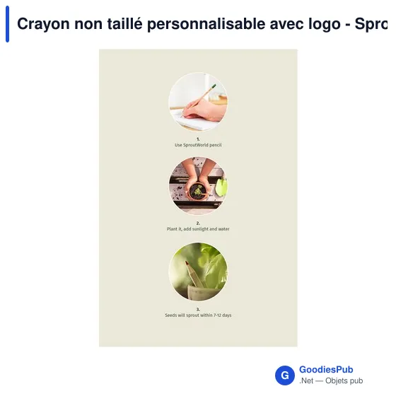Crayon non taillé personnalisable avec logo - Sproutworld - Image 12