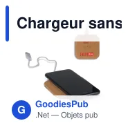 Chargeur sans fil carré personnalisable en liège 5W avec logo - Cork - Miniature 1