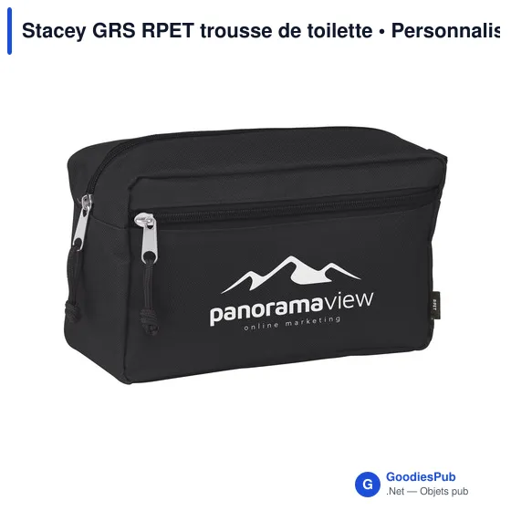 Trousse de toilette personnalisable Stacey GRS RPET avec logo - Image 2