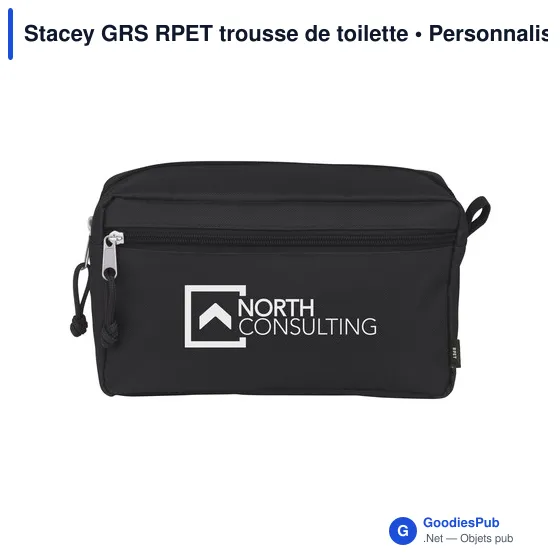 Trousse de toilette personnalisable Stacey GRS RPET avec logo - Image 4