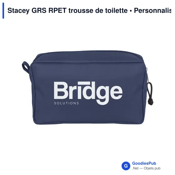 Trousse de toilette personnalisable Stacey GRS RPET avec logo - Image 5