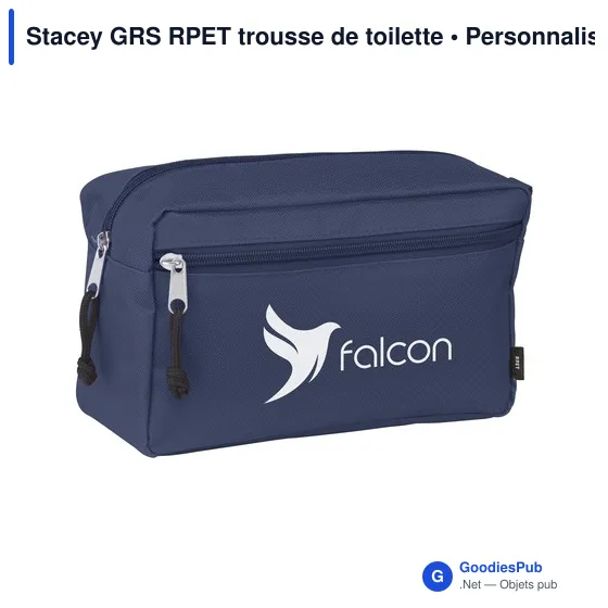 Trousse de toilette personnalisable Stacey GRS RPET avec logo - Image 6