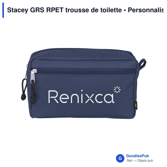 Trousse de toilette personnalisable Stacey GRS RPET avec logo - Image 7