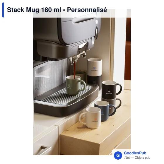Mug empilable personnalisable en céramique avec logo - Stack Mug 180 ml - Image 11