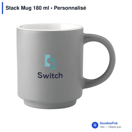 Mug empilable personnalisable en céramique avec logo - Stack Mug 180 ml - Image 12