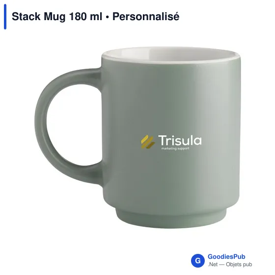 Mug empilable personnalisable en céramique avec logo - Stack Mug 180 ml - Image 4