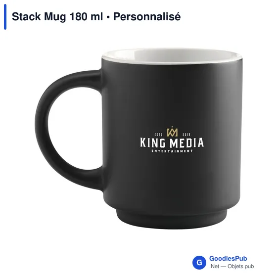 Mug empilable personnalisable en céramique avec logo - Stack Mug 180 ml - Image 5