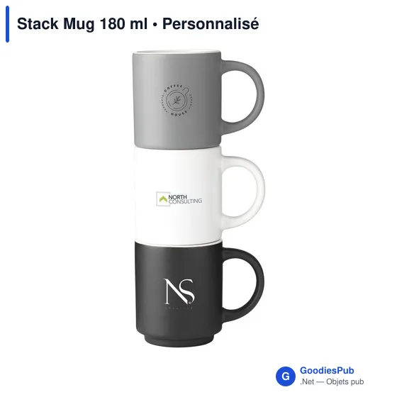 Mug empilable personnalisable en céramique avec logo - Stack Mug 180 ml - Image 6