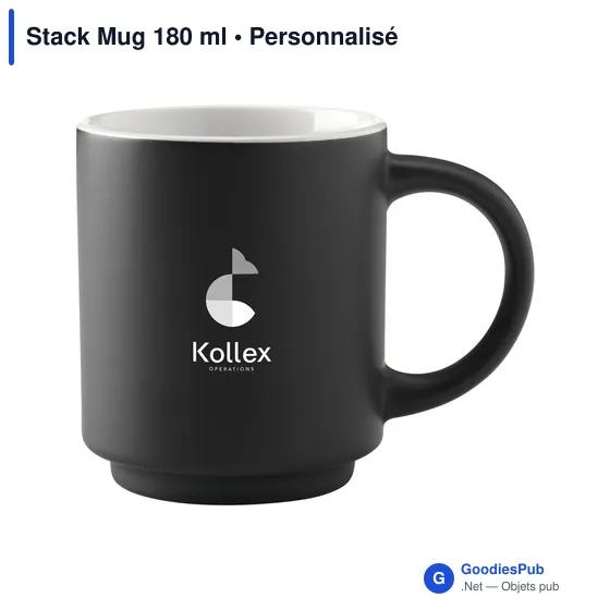 Mug empilable personnalisable en céramique avec logo - Stack Mug 180 ml - Image 8