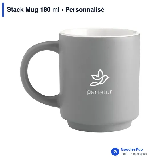 Mug empilable personnalisable en céramique avec logo - Stack Mug 180 ml - Image 9