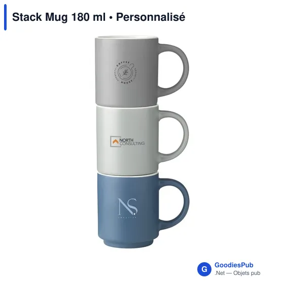Mug empilable personnalisable en céramique avec logo - Stack Mug 180 ml - Image 10