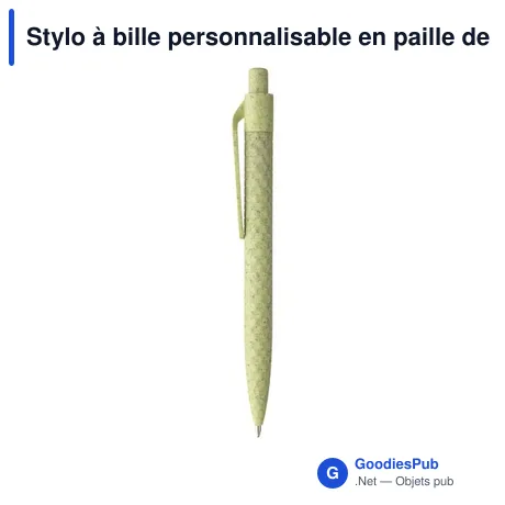 Stylo à bille personnalisable en paille de blé avec logo