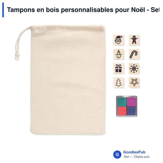 Tampons en bois personnalisables pour Noël - Set STAMPIEavec logo - Image 4