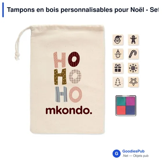 Tampons en bois personnalisables pour Noël - Set STAMPIEavec logo - Image 5