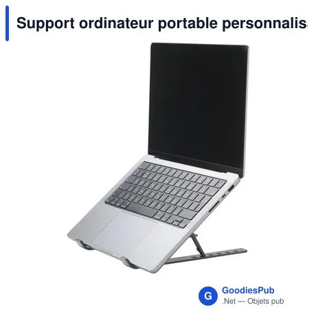 Support ordinateur portable personnalisable en aluminium recyclé - Standbyavec logo