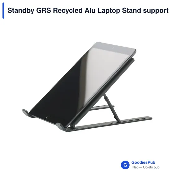 Support ordinateur portable personnalisable en aluminium recyclé - Standbyavec logo - Image 2