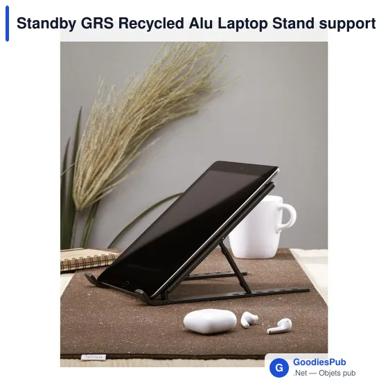 Support ordinateur portable personnalisable en aluminium recyclé - Standbyavec logo - Image 12
