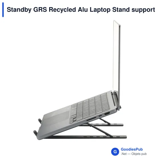 Support ordinateur portable personnalisable en aluminium recyclé - Standbyavec logo - Image 3