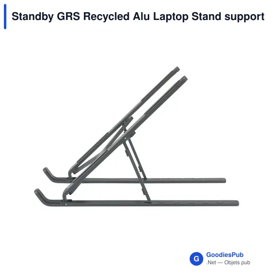 Support ordinateur portable personnalisable en aluminium recyclé - Standbyavec logo - Image 4