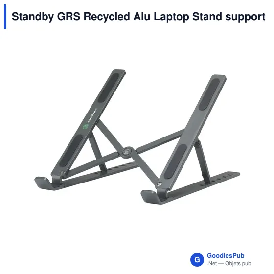 Support ordinateur portable personnalisable en aluminium recyclé - Standbyavec logo - Image 5