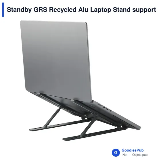 Support ordinateur portable personnalisable en aluminium recyclé - Standbyavec logo - Image 7